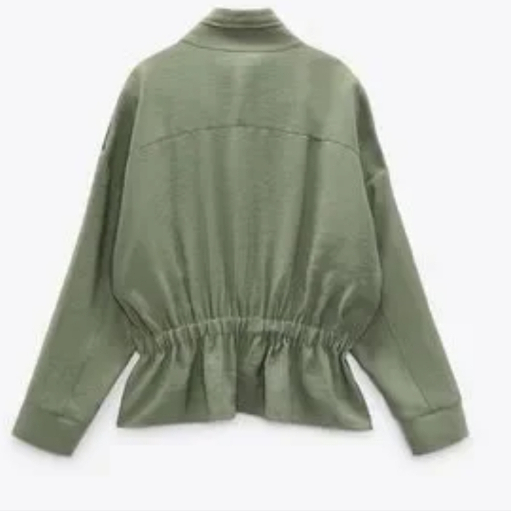 Zara Women's Modal Ruched Waist Button Up Blouse Size XS - Picture 2 of 7